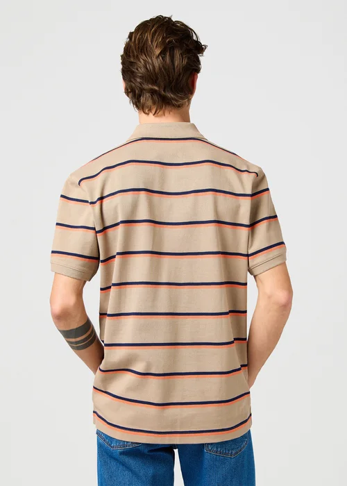 Wrangler Stripe Polo Tee Khaki