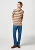 Wrangler Stripe Polo Tee Khaki