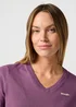 Wrangler Drapey V Neck Tee Berry - 112362318