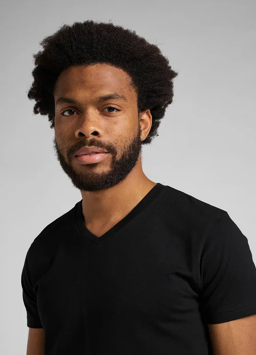 Lee Twin Pack V Neck Black White