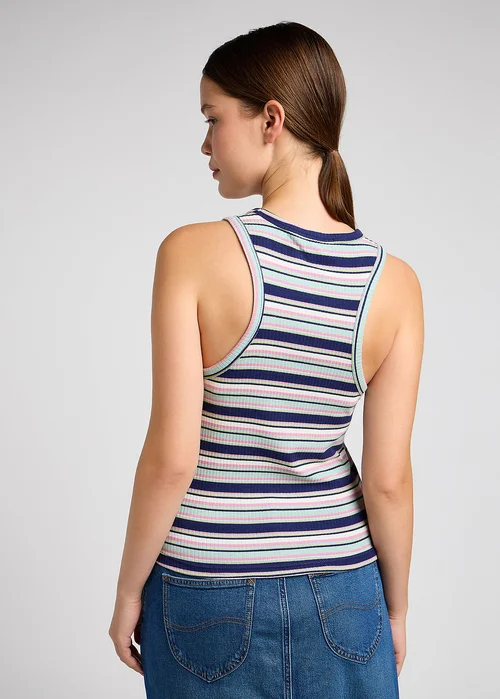 Lee Ribbed Tank Medieval Blue Stripe - 112350213