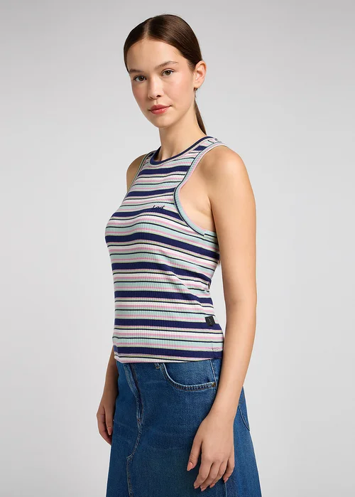 Lee Ribbed Tank Medieval Blue Stripe - 112350213