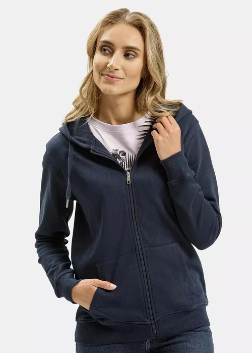 Cross Jeans Basic Zip Hoodie Navy 001 - 65454-001