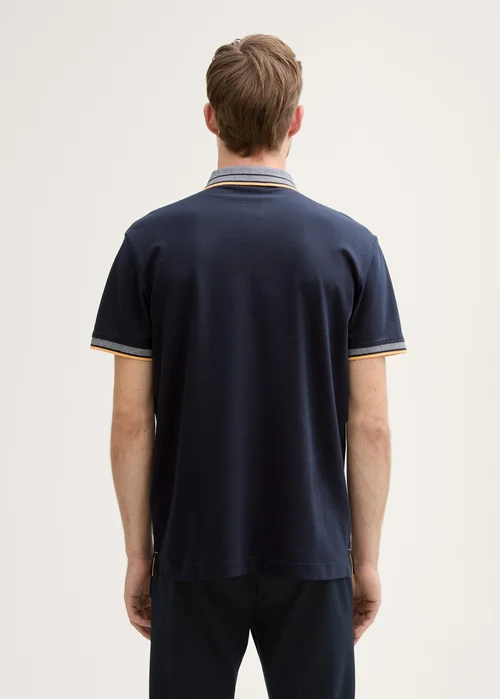 Tom Tailor Piqu Polo Shirt With Stretch Sky Captain Blue