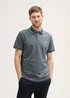 Tom Tailor Piqu Polo Shirt With Stretch Navy Grey Mint Twotone