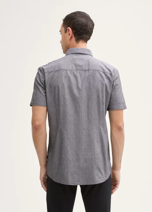 Tom Tailor Shirt Grey Small Hexagon Design
