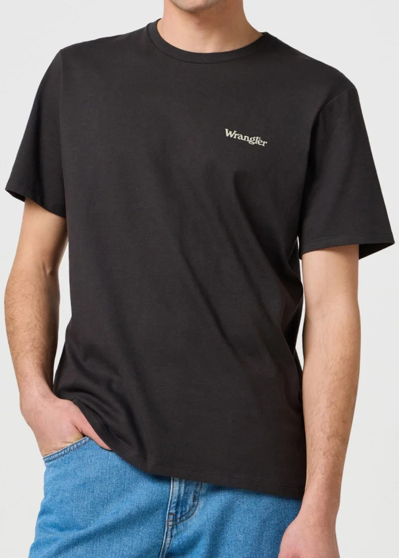 Wrangler Small Logo Tee Faded Black - 112362370