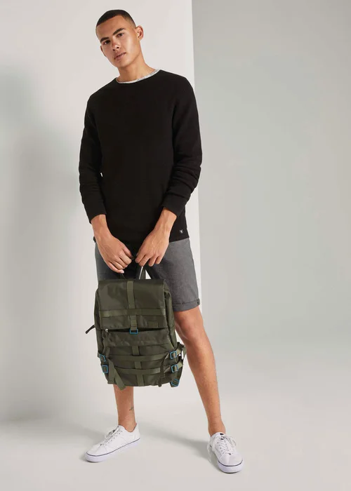 Tom Tailor Zigzag Structured Crewneck Black