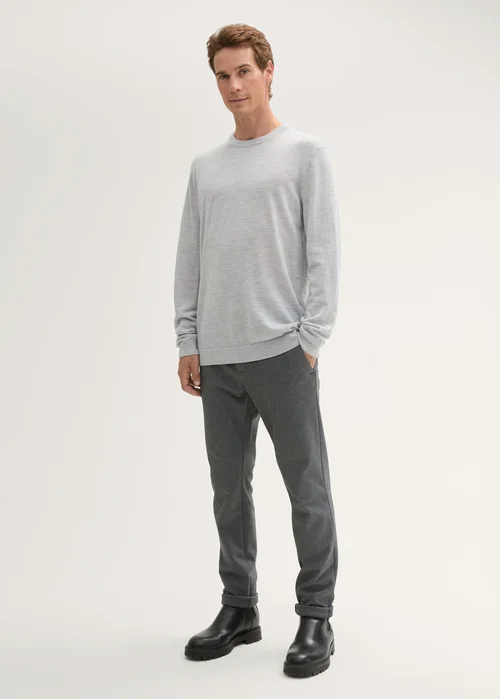 Tom Tailor Knitted Jumper In Merino Wool Ordinary Grey Melange