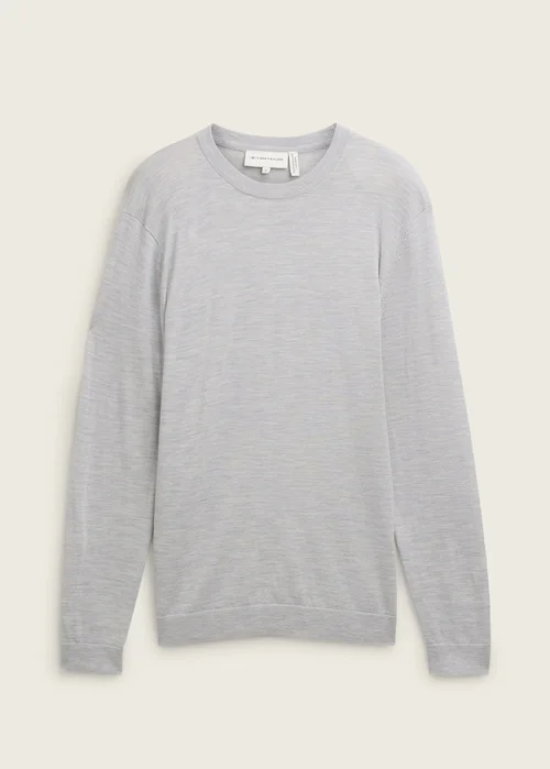 Tom Tailor Knitted Jumper In Merino Wool Ordinary Grey Melange