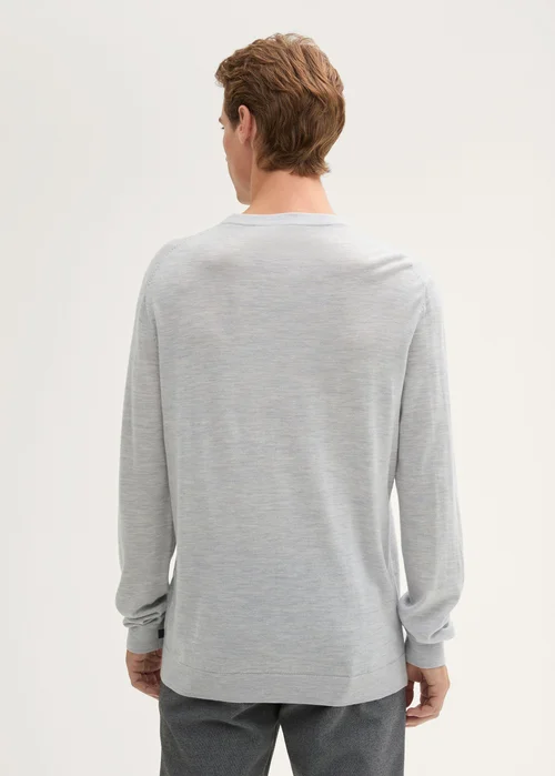 Tom Tailor Knitted Jumper In Merino Wool Ordinary Grey Melange - 1044463-30193