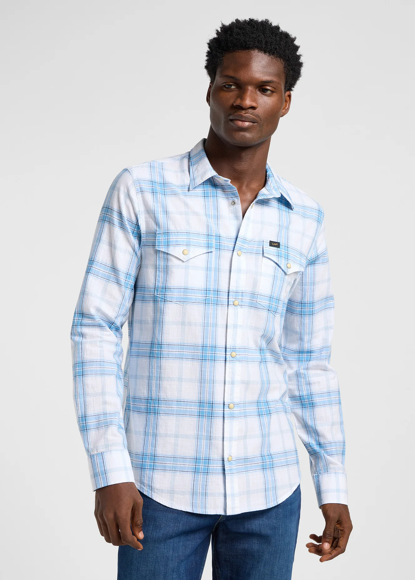 Lee Clean Western Shirt Stream Bright Check