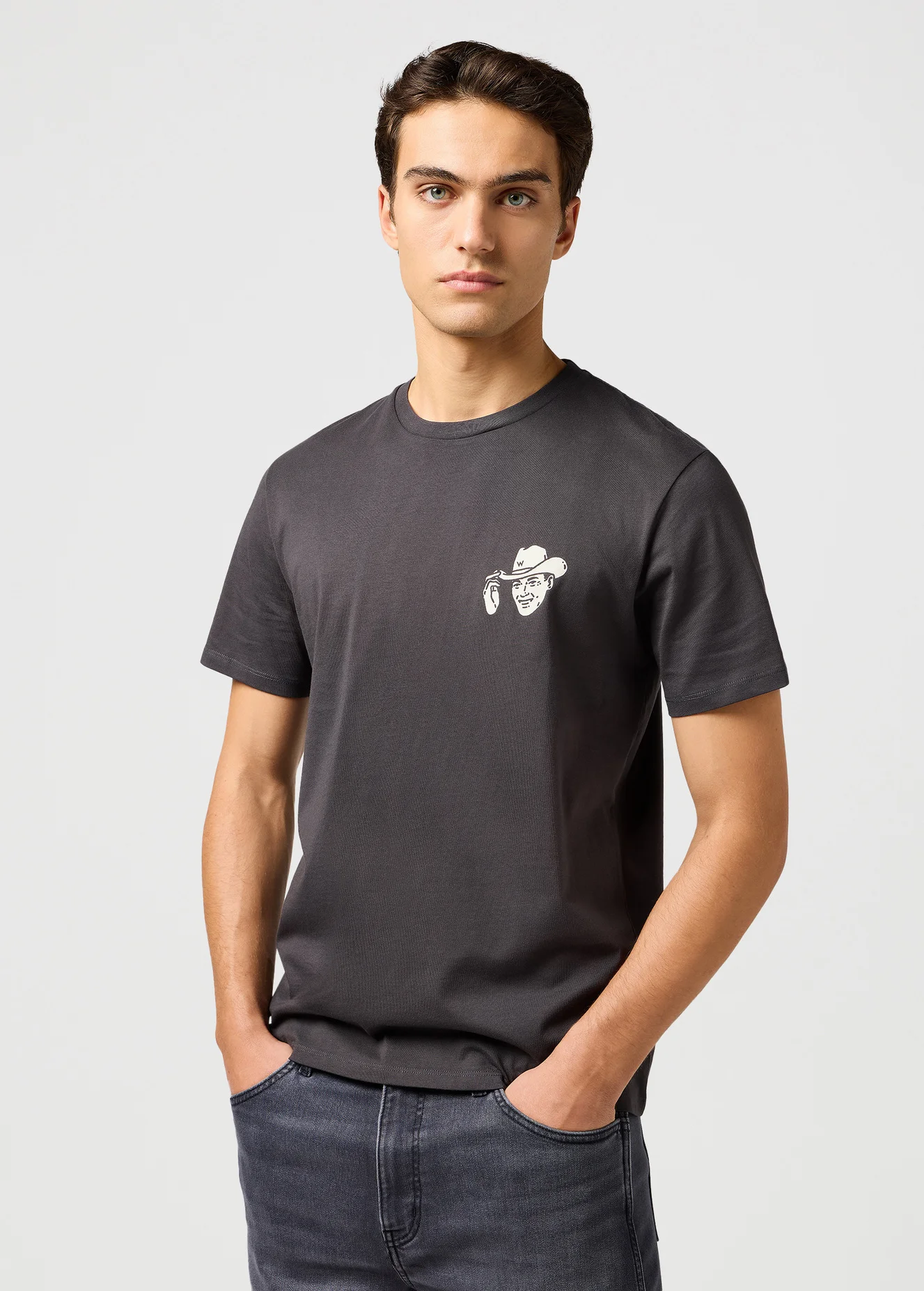 Wrangler Small Logo Tee Faded Black