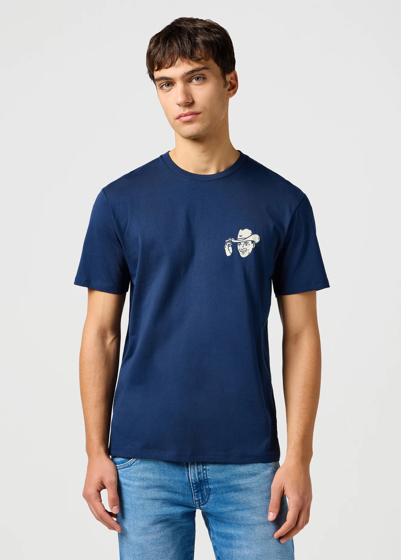 Wrangler Small Logo Tee Navy - 112362812