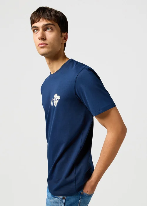 Wrangler Small Logo Tee Navy - 112362812