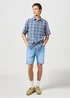 Wrangler Short Sleeve Western Shirt Blue Shadow Check