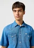 Wrangler Short Sleeve Western Shirt Mid Wash