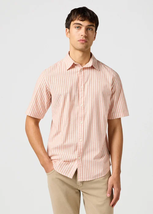 Wrangler Short Sleeve Shirt Flamingo Stripe - 112362758