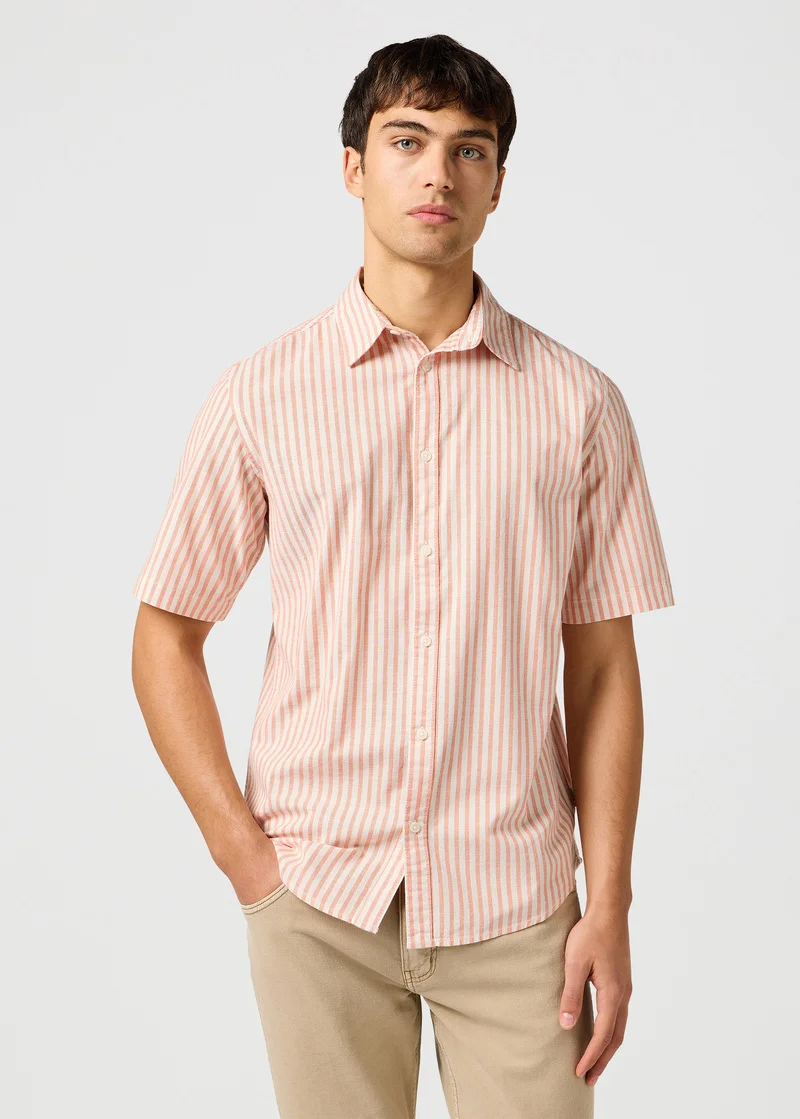 Wrangler Short Sleeve Shirt Flamingo Stripe