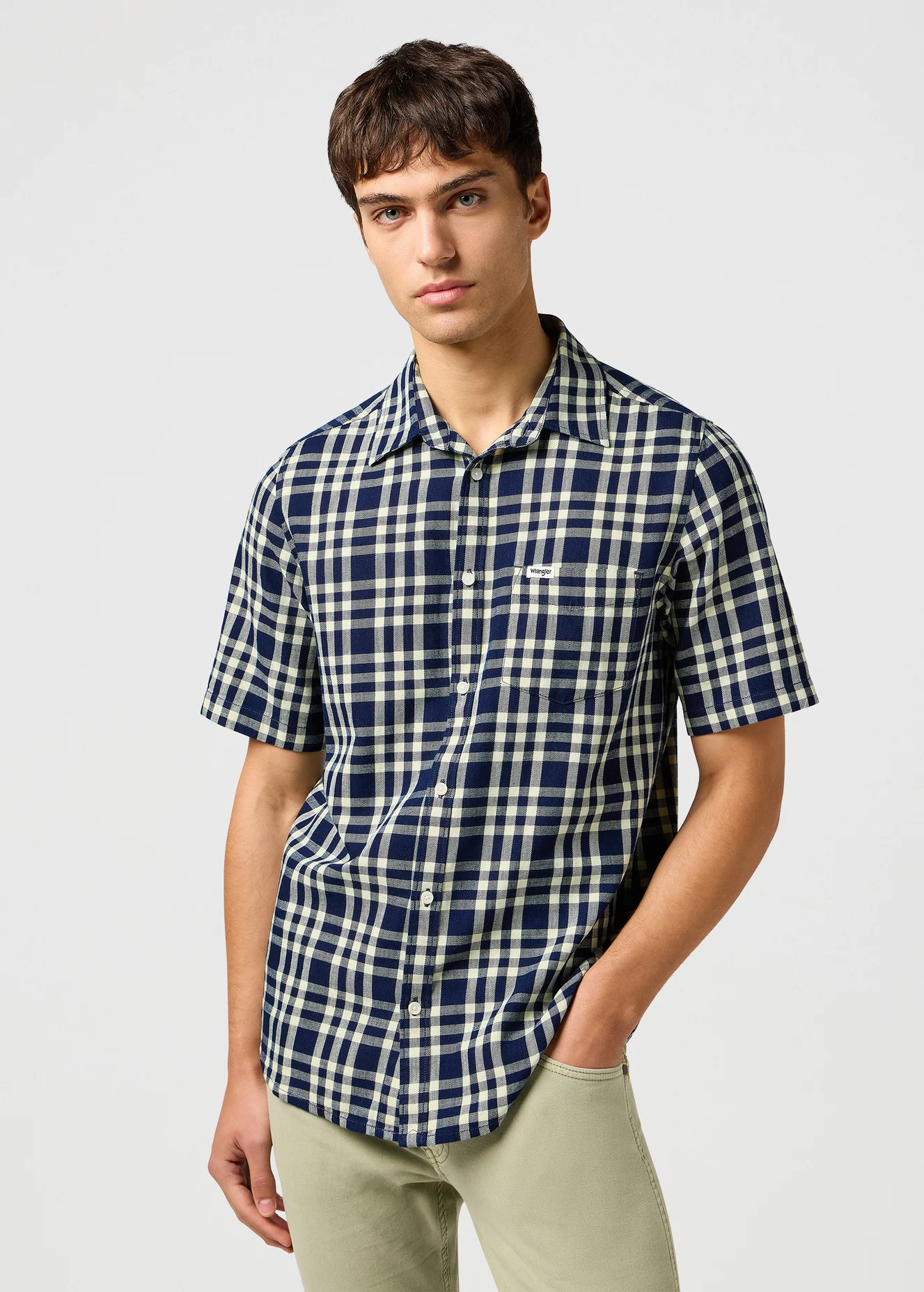 Wrangler Short Sleeve One Pocket Shirt Crepe Indigo