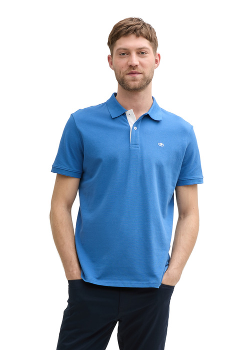 Tom Tailor Basic Polo With Contrast Sapphire Blue