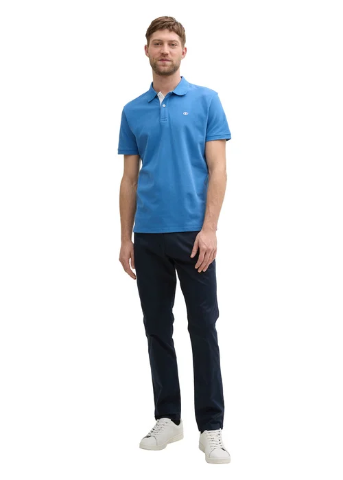 Tom Tailor Basic Polo With Contrast Sapphire Blue