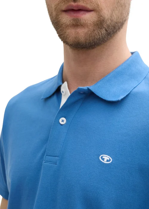 Tom Tailor Basic Polo With Contrast Sapphire Blue