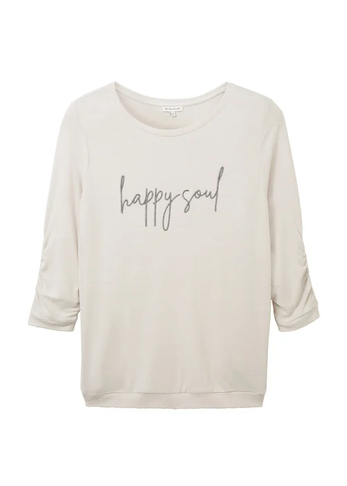 Tom Tailor Plus 34 Sleeved Shirt Clouds Grey Melange