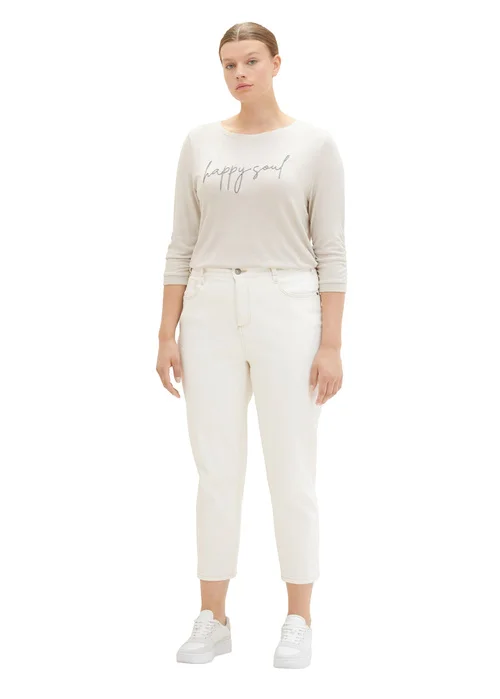 Tom Tailor Plus 34 Sleeved Shirt Clouds Grey Melange