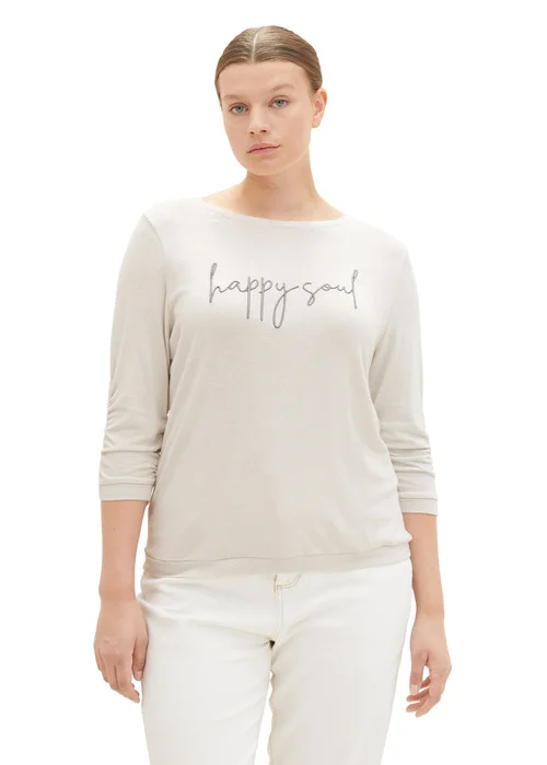 Tom Tailor Plus 34 Sleeved Shirt Clouds Grey Melange