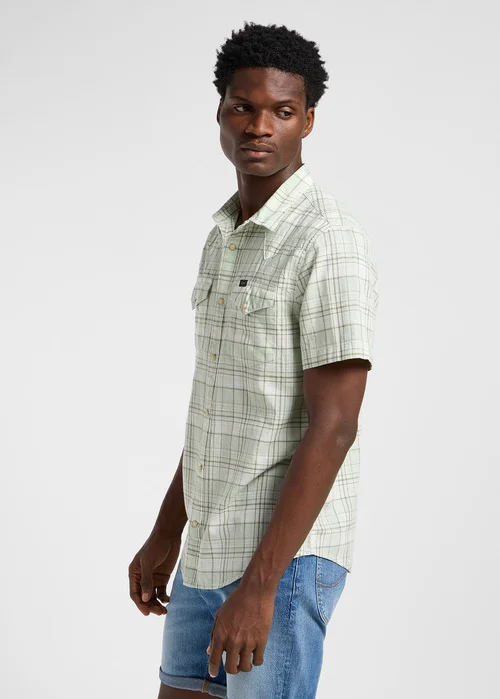 Lee Short Sleeve Western Shirt Mercantile Sage Check