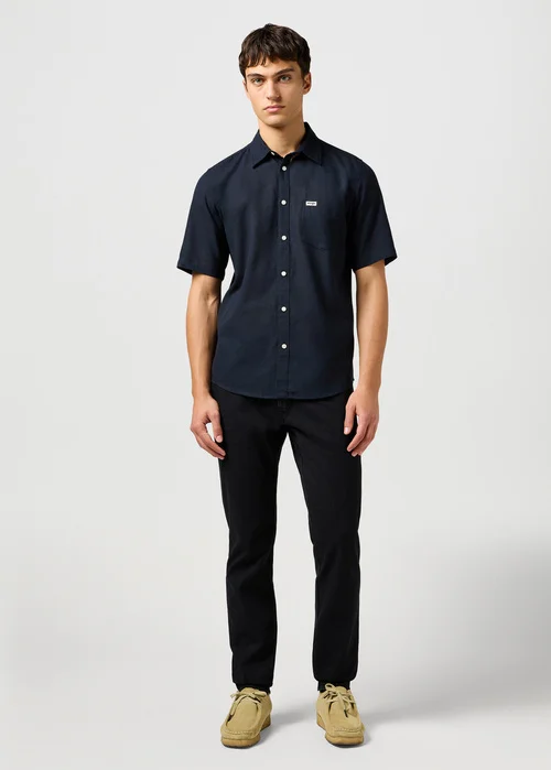 Wrangler Short Sleeve 1 Pocket Shirt Black