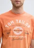 Tom Tailor T Shirt With Logo Print Brick Orange