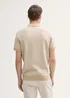 Tom Tailor Knitted Cotton Polo Shirt Cashew Beige White Fancystripe