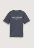 Tom Tailor Cotton T Shirt With Logo Print Blueish Grey