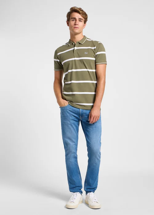 Lee Pique Polo Mercantile Stripe Green