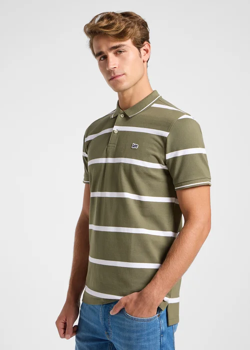 Lee Pique Polo Mercantile Stripe Green
