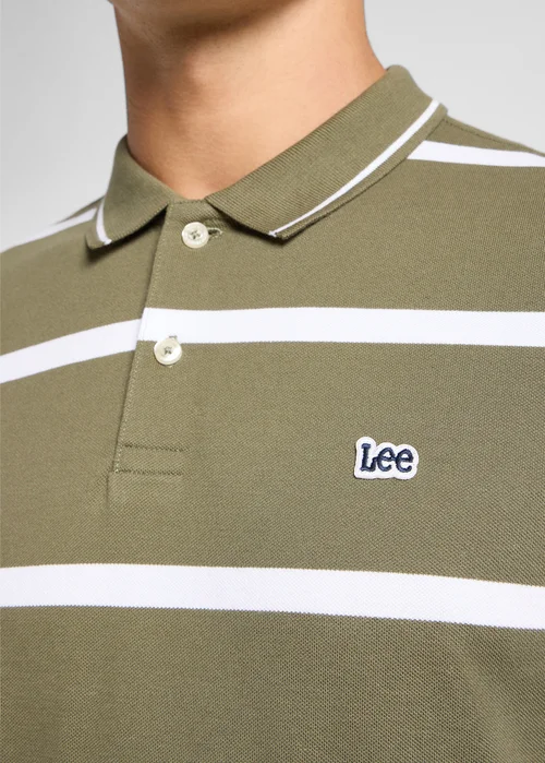 Lee Pique Polo Mercantile Stripe Green