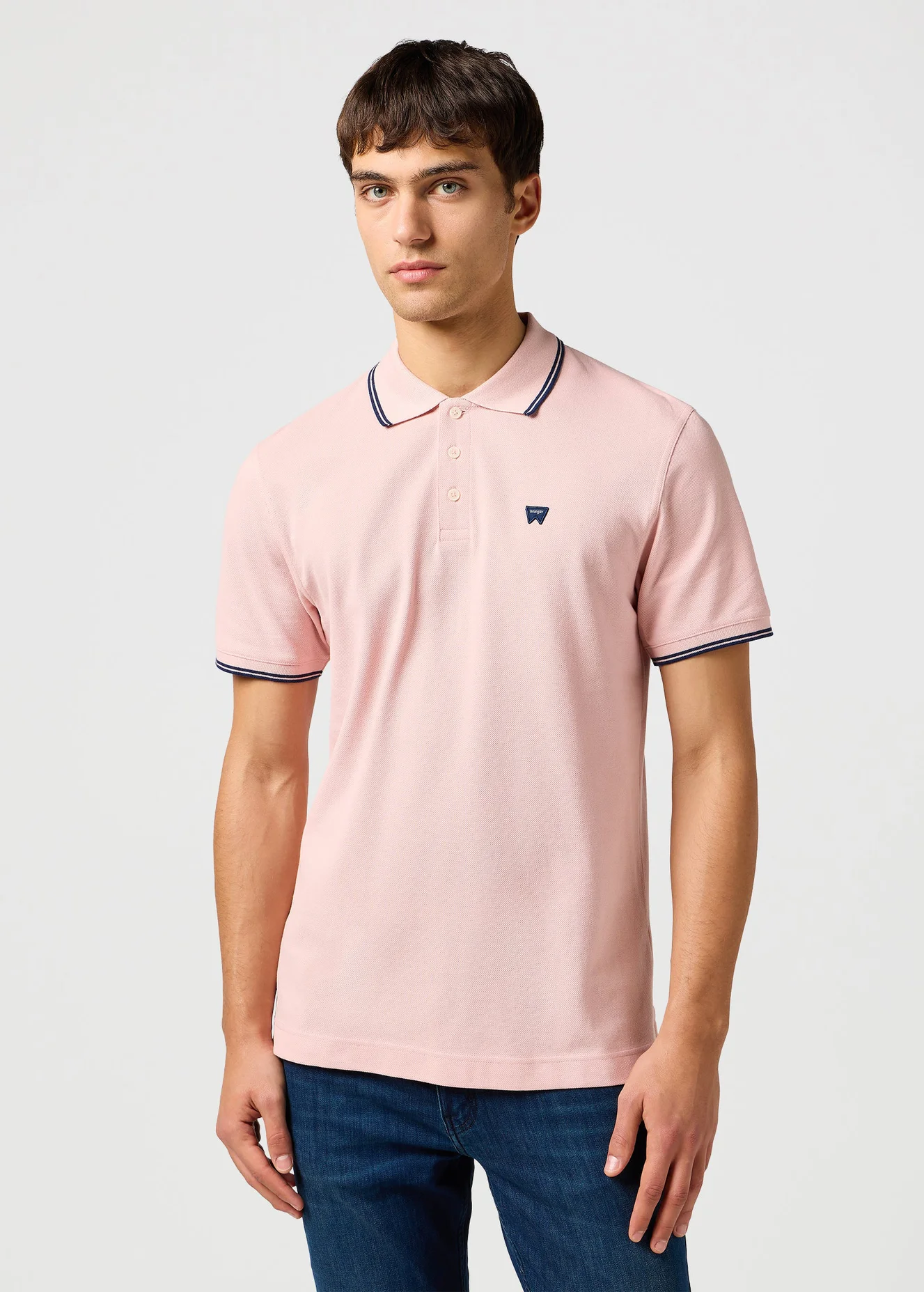 Wrangler Polo Shirt Silver Pink