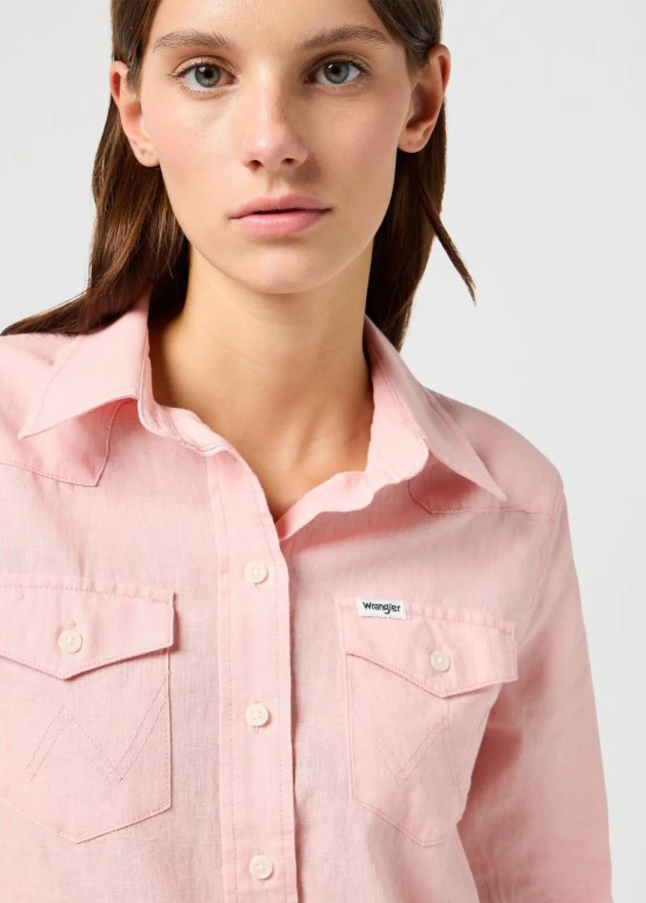 Wrangler Western Shirt Silver Pink