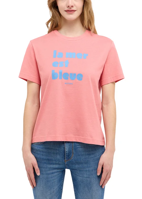 Mustang Floris Tee Print Peach Blossom