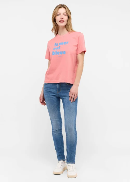 Mustang Floris Tee Print Peach Blossom