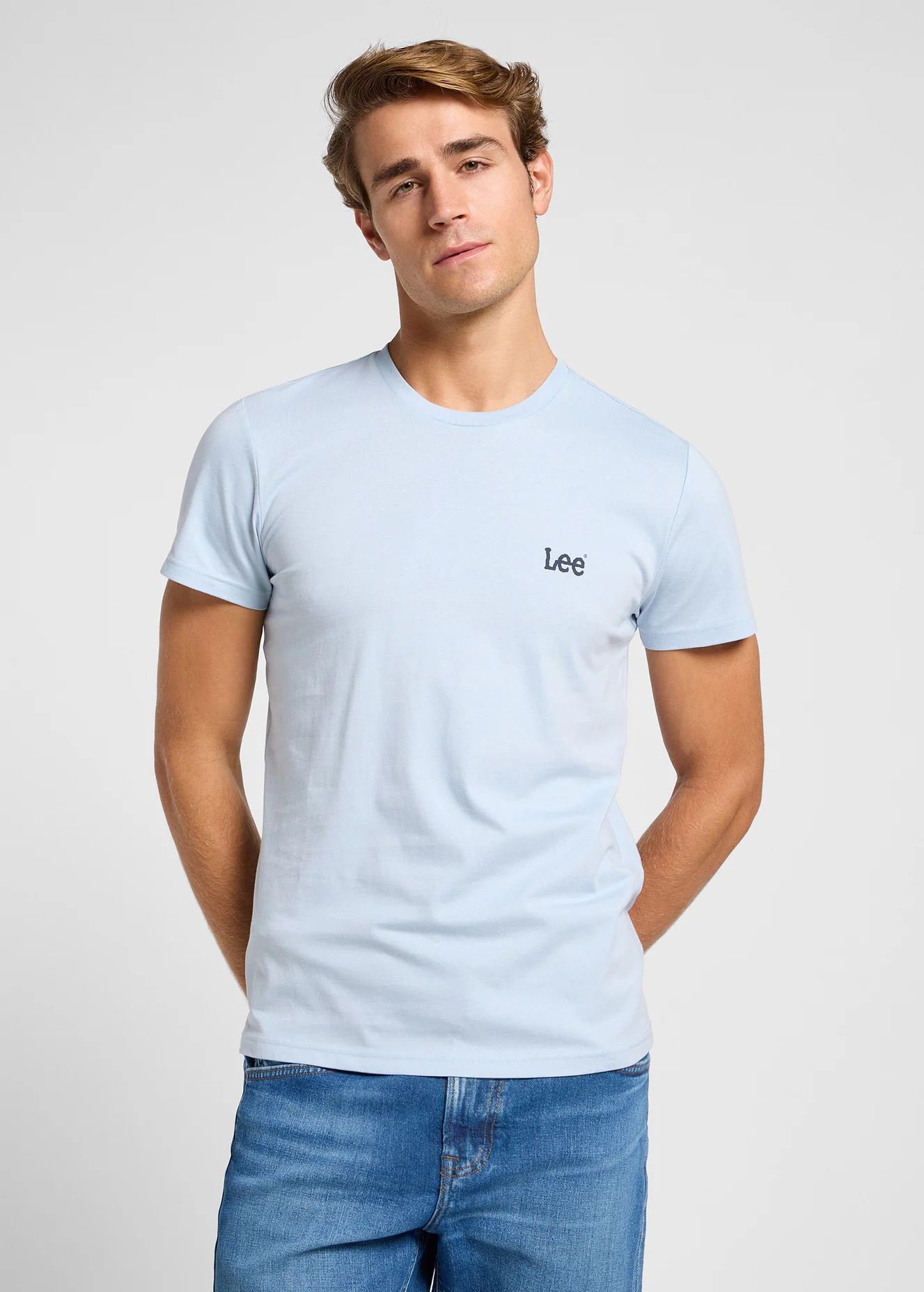 Lee Twin Pack Crew Navy Shy Blue