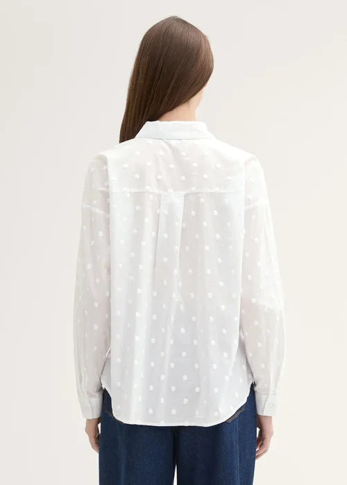 Tom Tailor Blouse With Dotted Texture White