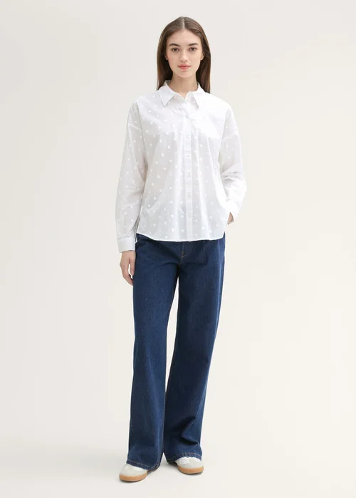 Tom Tailor Blouse With Dotted Texture White
