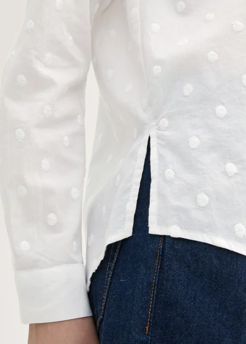 Tom Tailor Blouse With Dotted Texture White