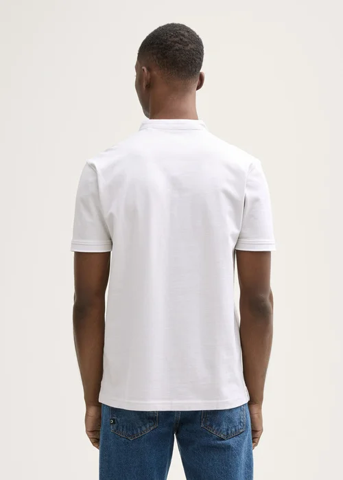 Denim Tom Tailor Pique Polo Shirt Chalk Grey White Two Tone