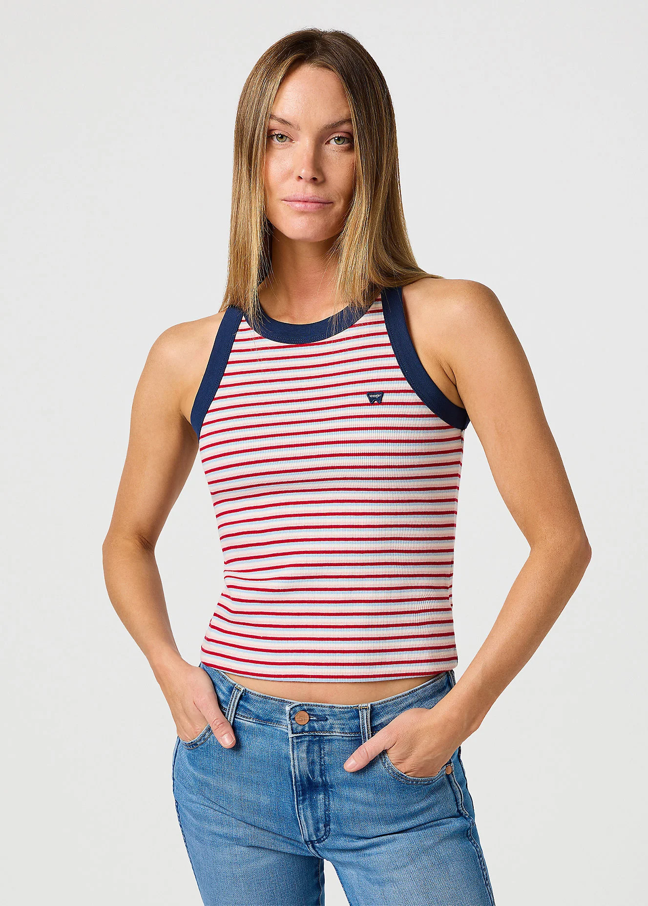 Wrangler Ringer Tank Chili Stripe