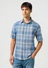 Wrangler Short Sleeve Shirt Blue Check