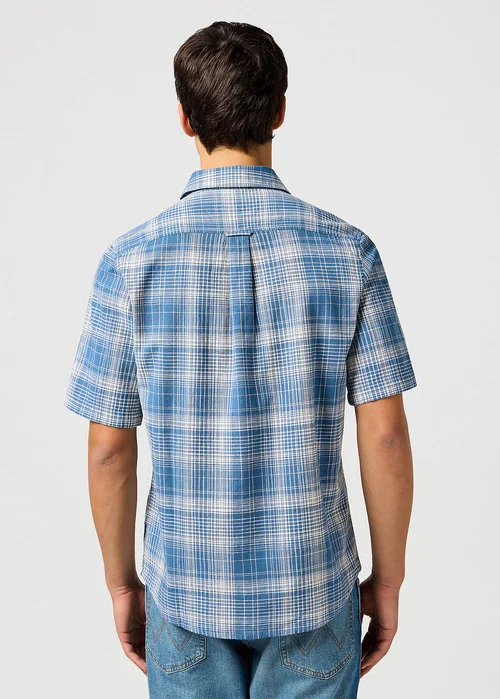 Wrangler Short Sleeve Shirt Blue Check